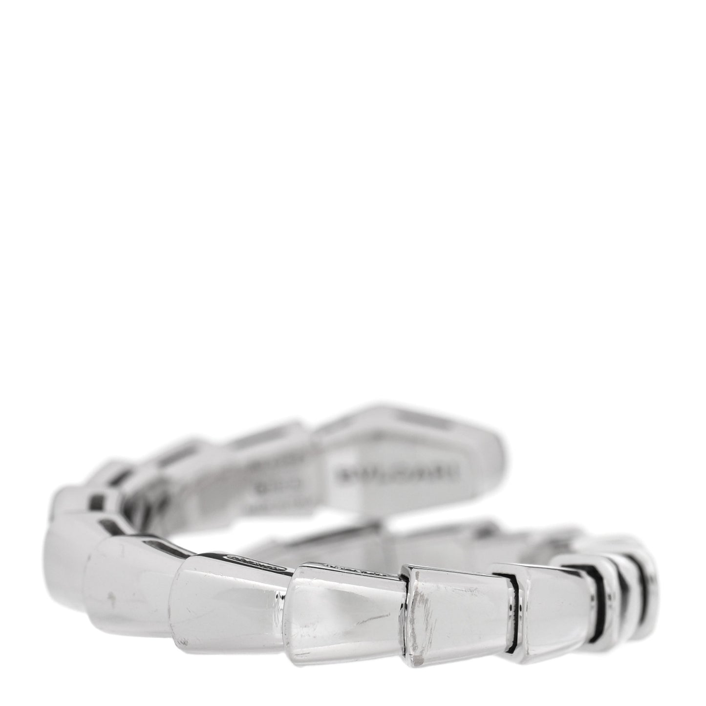 18K White Gold Diamond Serpenti Viper Single Spiral Ring