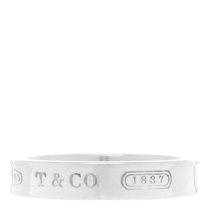 Tiffany Sterling Silver Narrow 1837 Band Ring 52 6 1 of 4