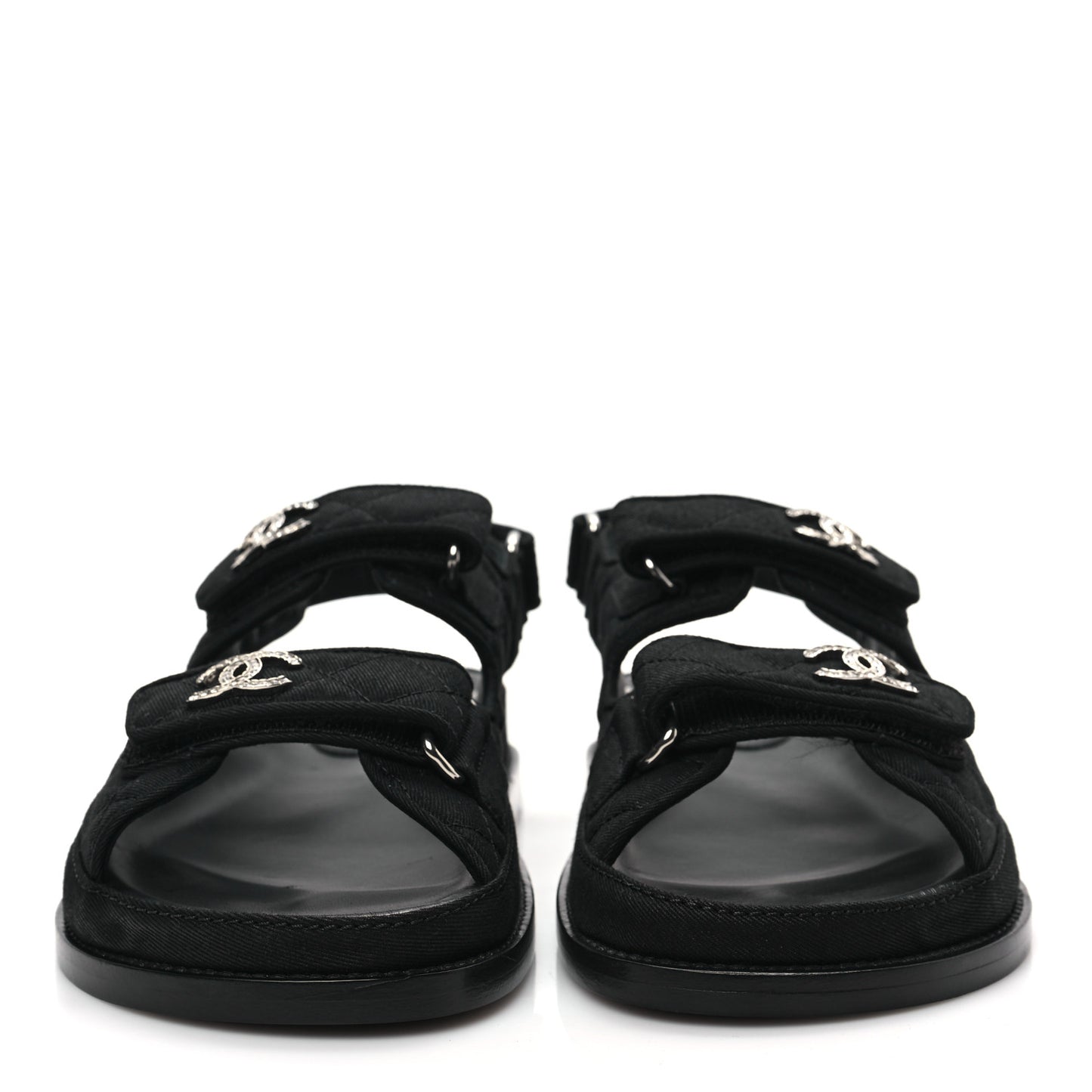Mixed Fibers Velcro Dad Sandals 36 Black