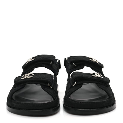 Chanel Mixed Fibers Velcro Dad Sandals 36 Black 3 of 9