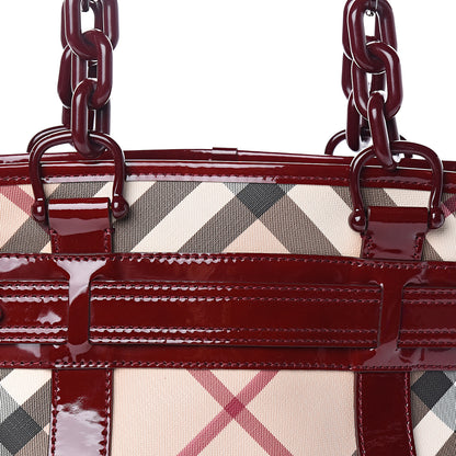 Burberry Nova Check Large Chain Tote Berry 9 of 9