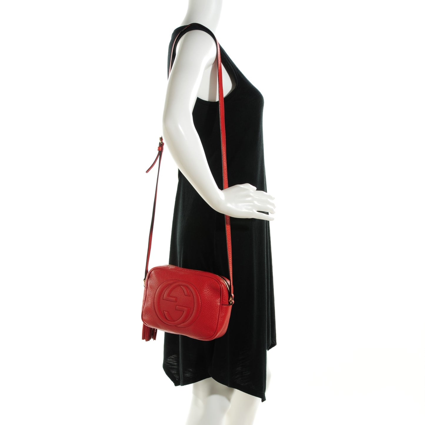 Pebbled Calfskin Small Soho Disco Bag Sun Orange