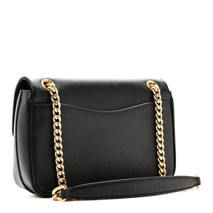 Prada Saffiano Flap Shoulder Bag Black 3 of 9