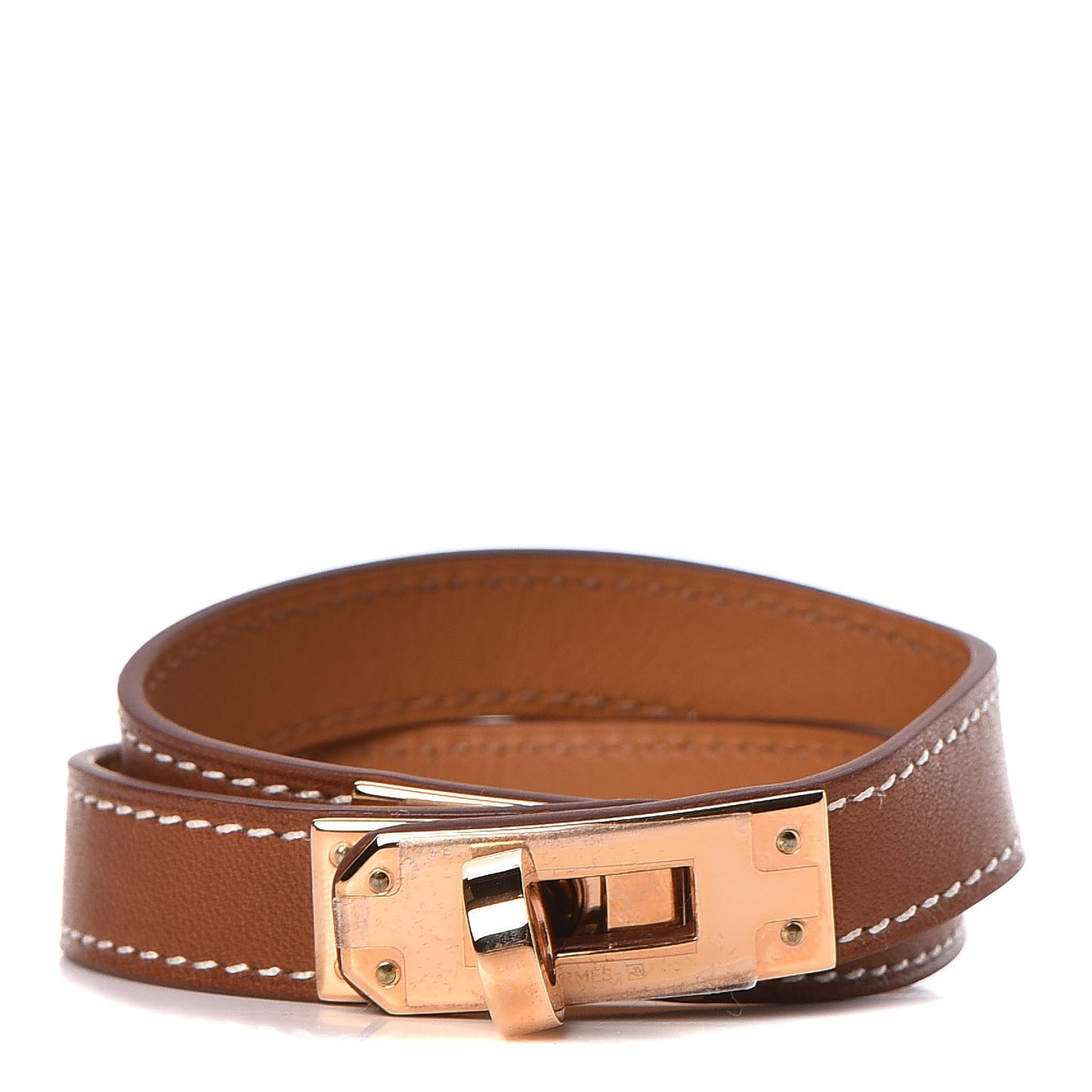 Barenia Kelly Double Tour Bracelet S Fauve