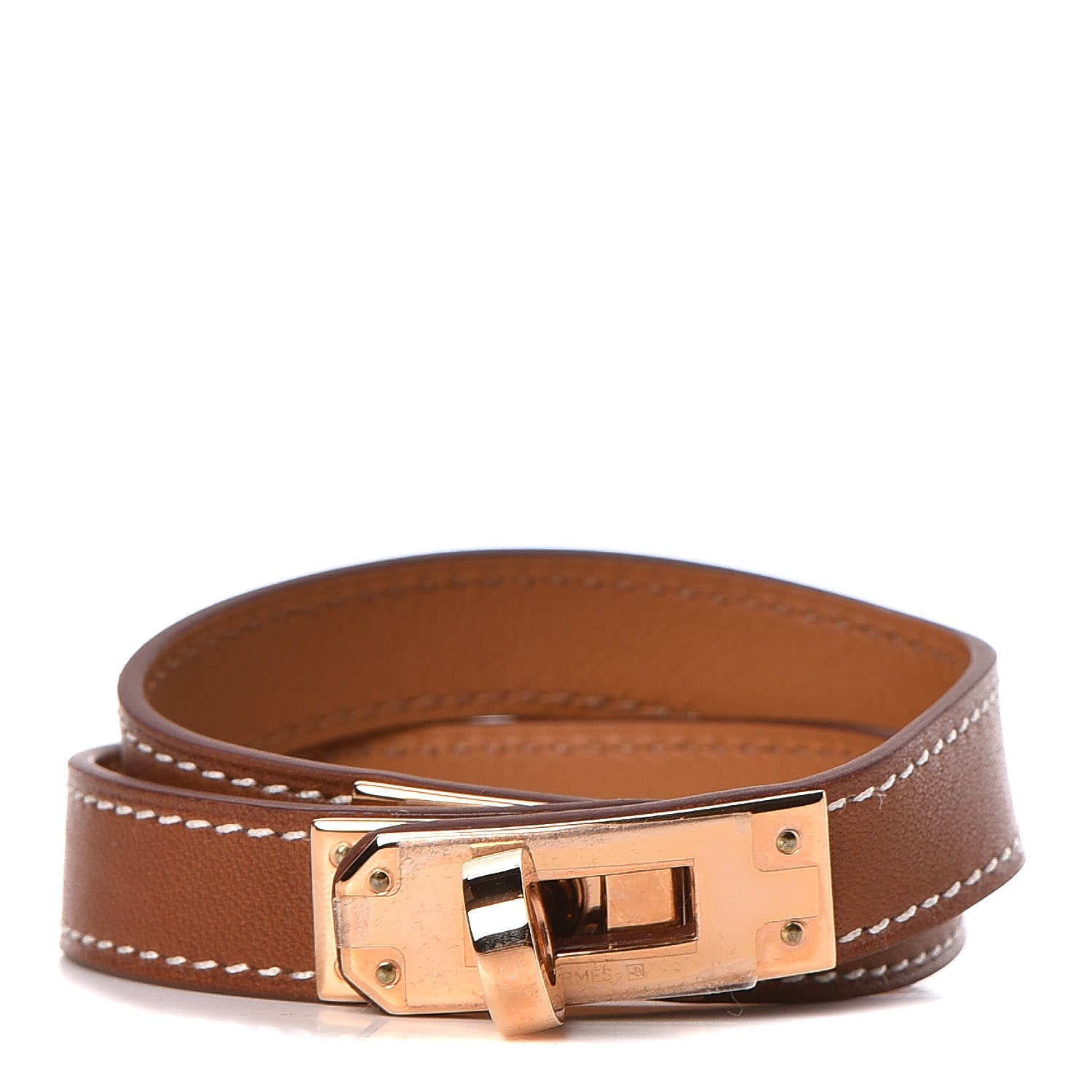 Hermes Barenia Kelly Double Tour Bracelet S Fauve 1 of 5