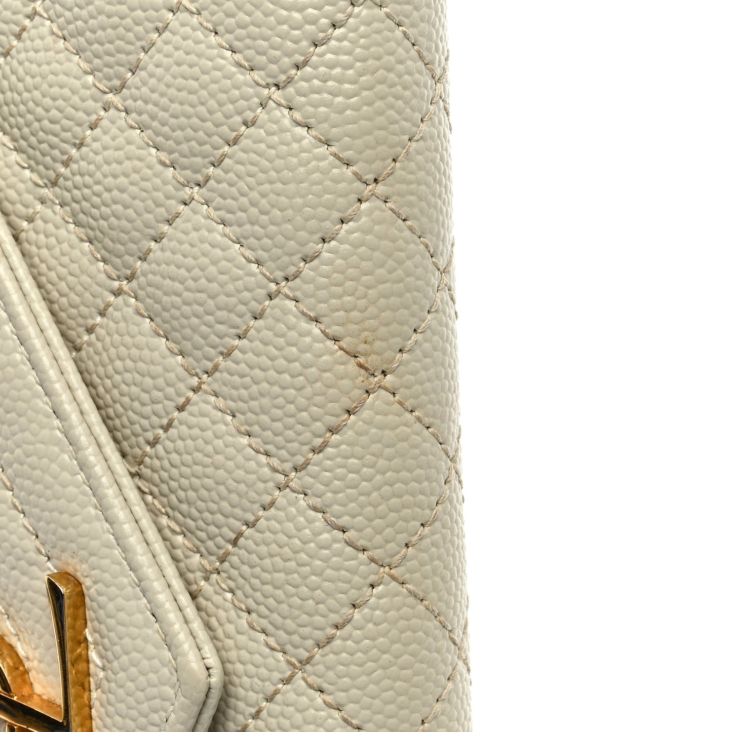 Grain De Poudre Mixed Matelasse Triquilt Large Monogram Wallet Beige
