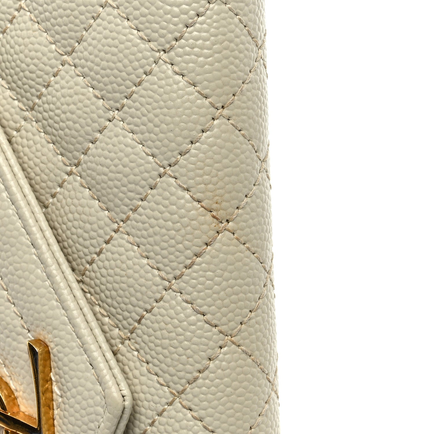 Saint Laurent Grain De Poudre Mixed Matelasse Triquilt Large Monogram Wallet Beige 8 of 8