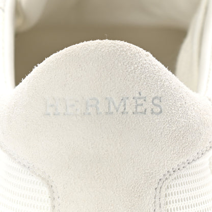 Hermes Technical Mesh Suede Boomerang Sneakers 43.5 White 9 of 10