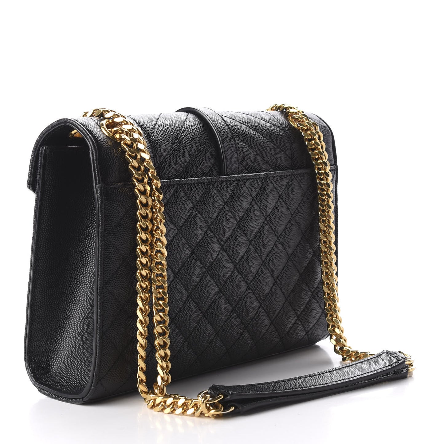 Grain De Poudre Textured Mixed Matelasse Triquilt Medium Monogram Satchel Black