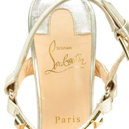 Christian Louboutin Nappa Silk Cataclou 140 Wedge Sandals 37 Sahara Light Gold 7 of 8