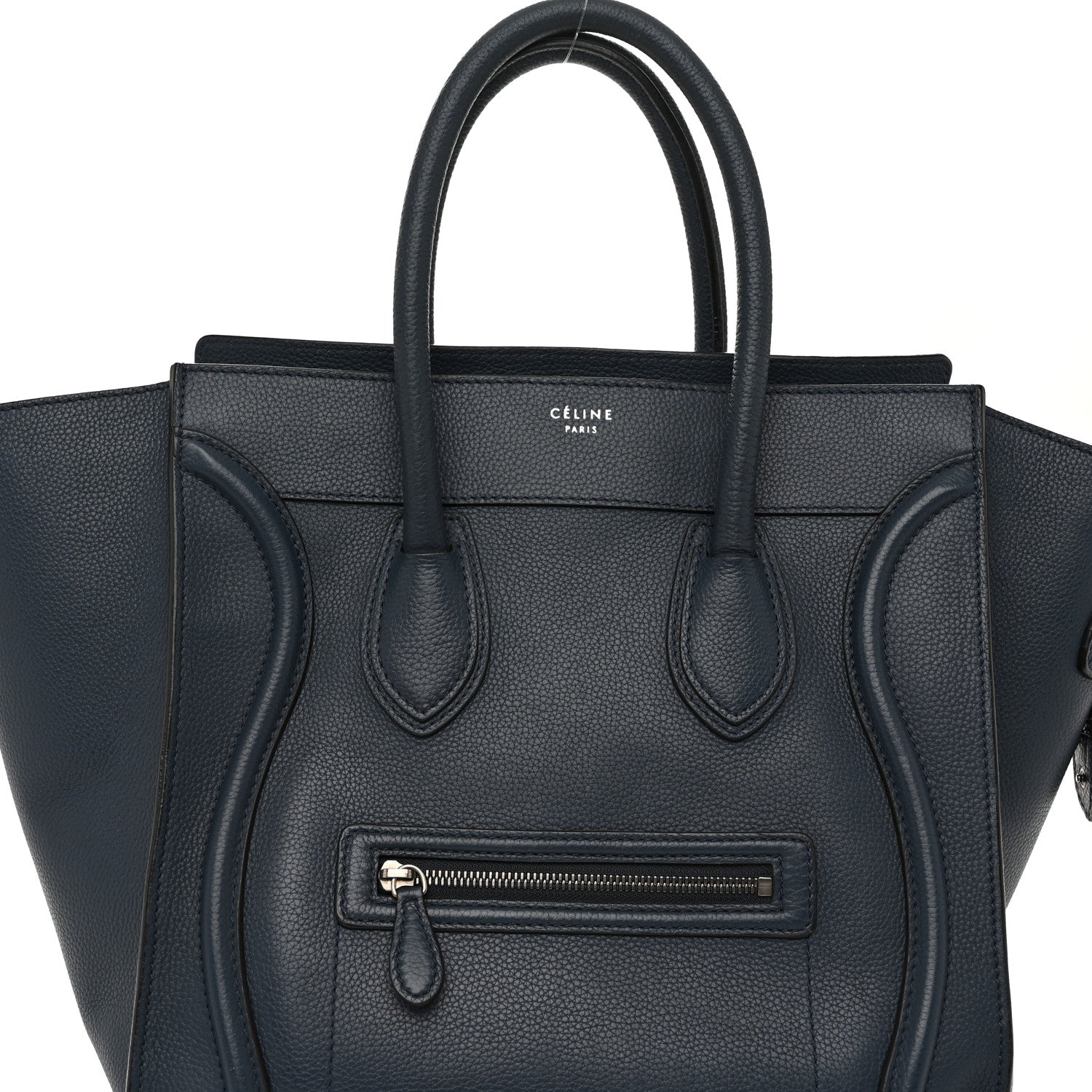 Celine Drummed Calfskin Mini Luggage Blue 7 of 13