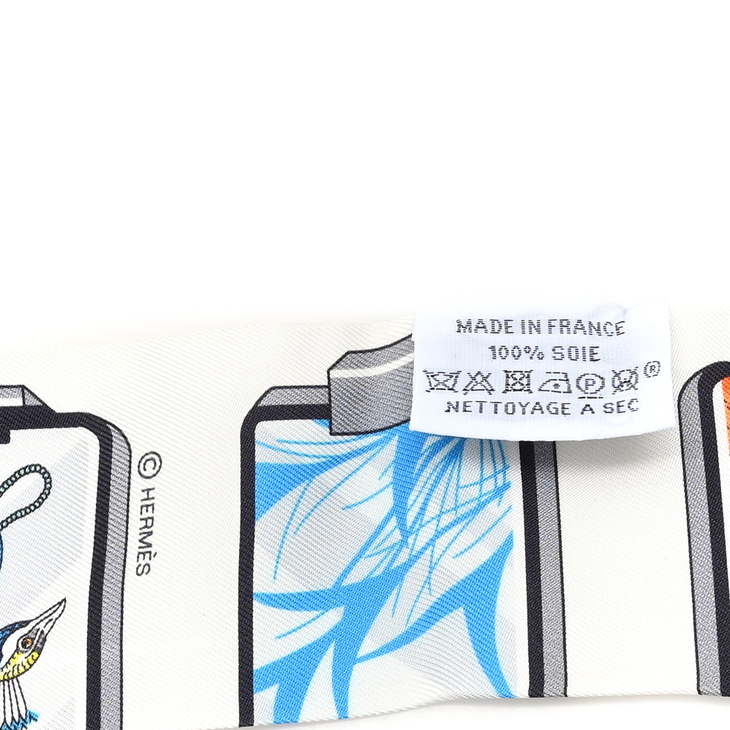 Hermes Silk Story Twilly White Gris Rouge 3 of 4