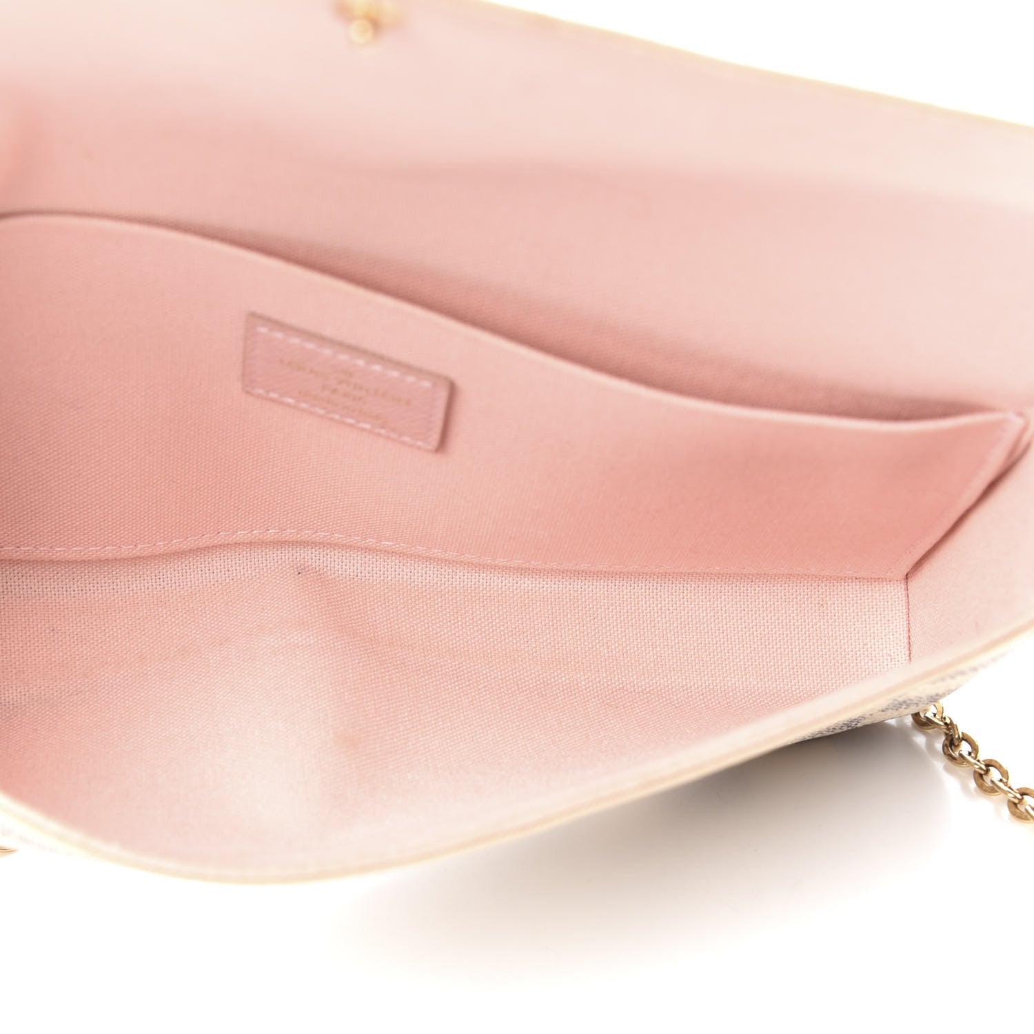 Louis Vuitton Damier Azur Pochette Felicie Chain Wallet Rose Ballerine 5 of 10