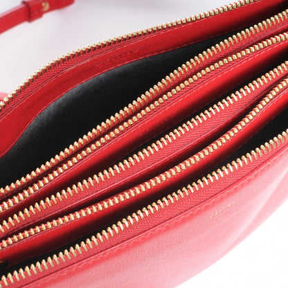 Celine Leather Trio Crossbody Bag Red 5 of 7