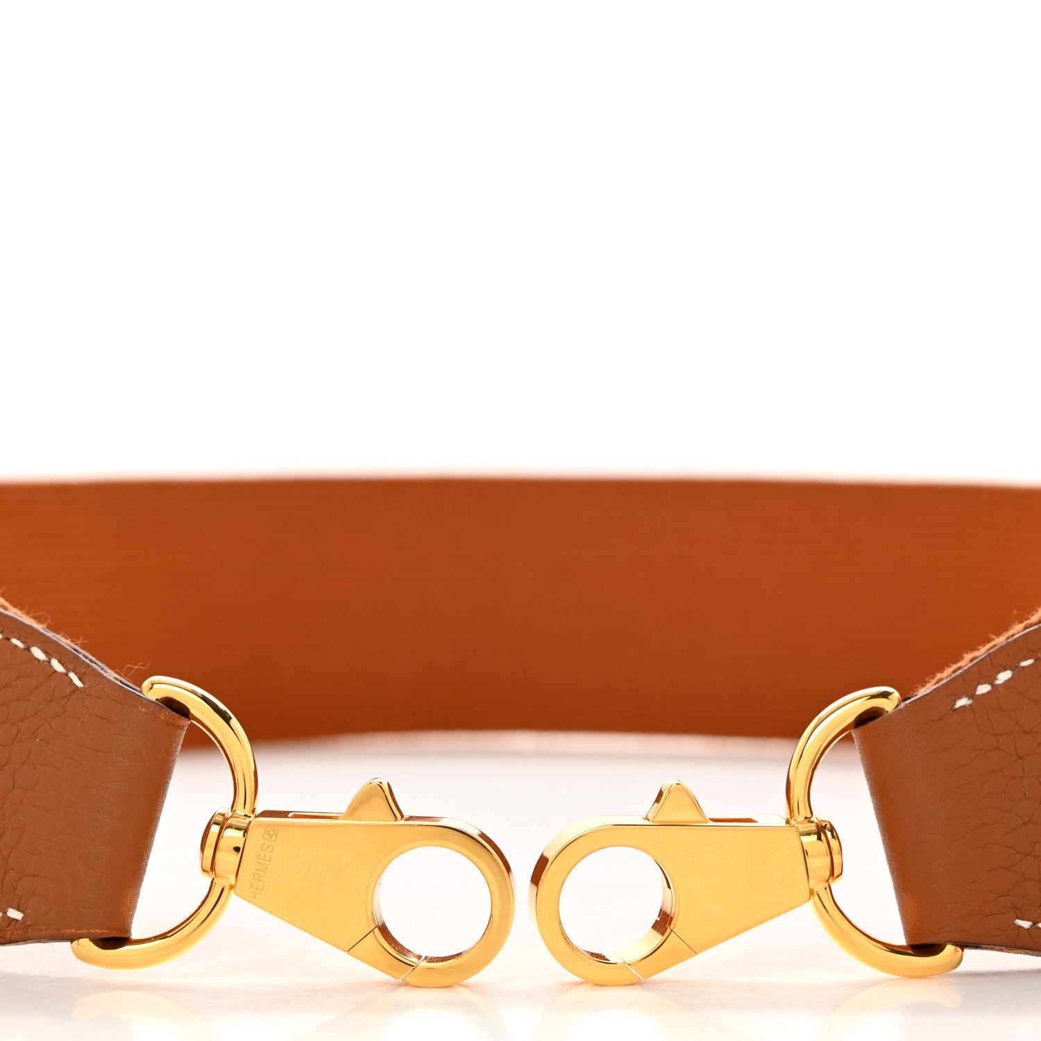 Hermes Toile Taurillon Clemence Shoulder Strap Gold 5 of 5