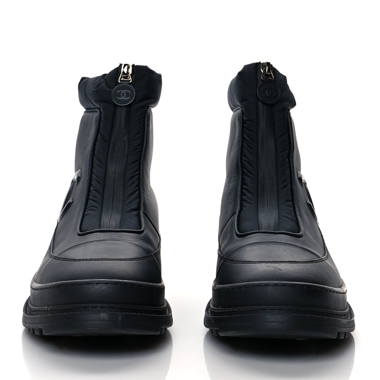 Calfskin Nylon CC Ankle Snow Boots 39.5 Black