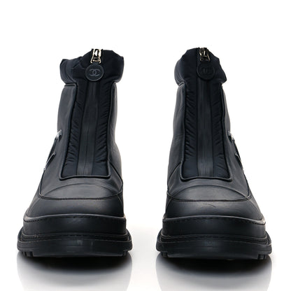 Chanel Calfskin Nylon CC Ankle Snow Boots 39.5 Black 2 of 10
