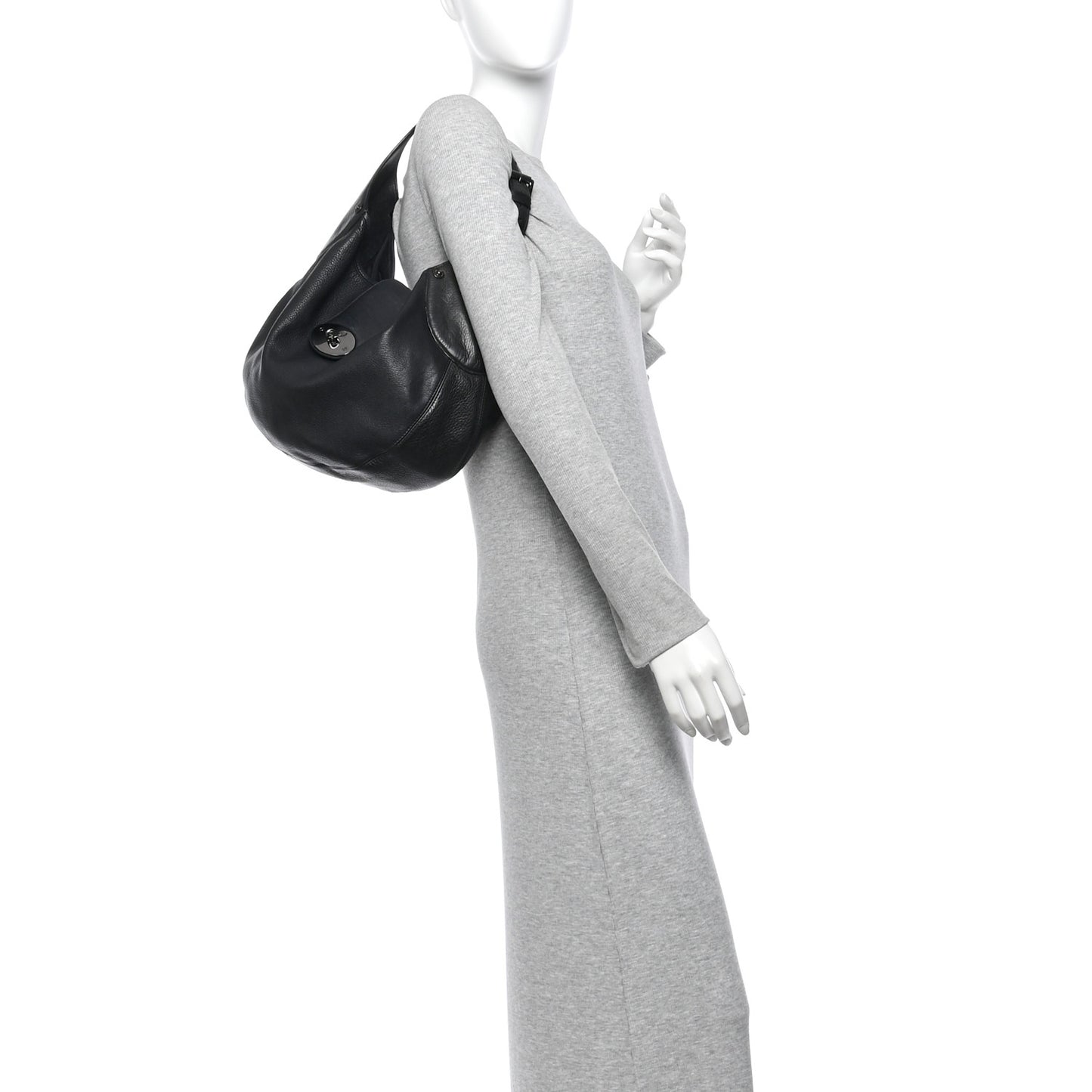 Soft Spongy Calfskin Hobo Black