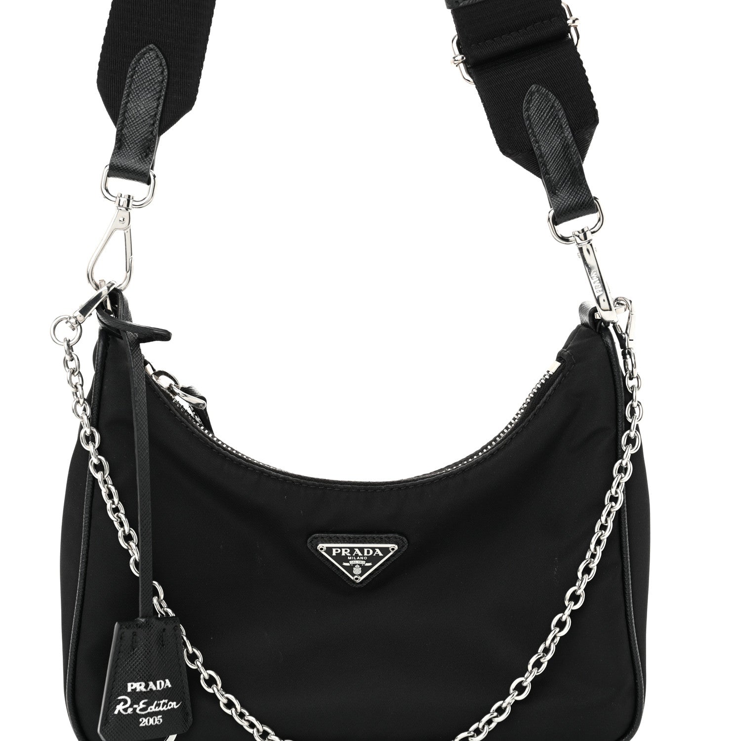 Prada Nylon Re-Edition 2005 Shoulder Bag Black 8 of 13