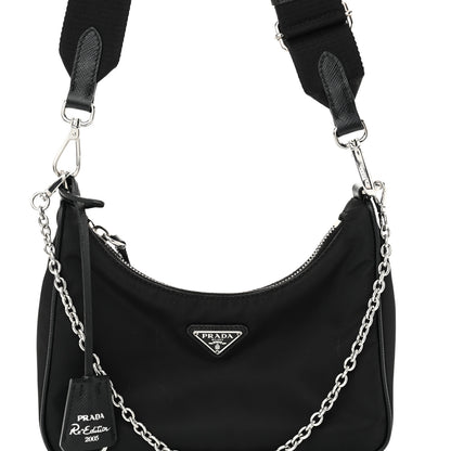 Prada Nylon Re-Edition 2005 Shoulder Bag Black 8 of 13