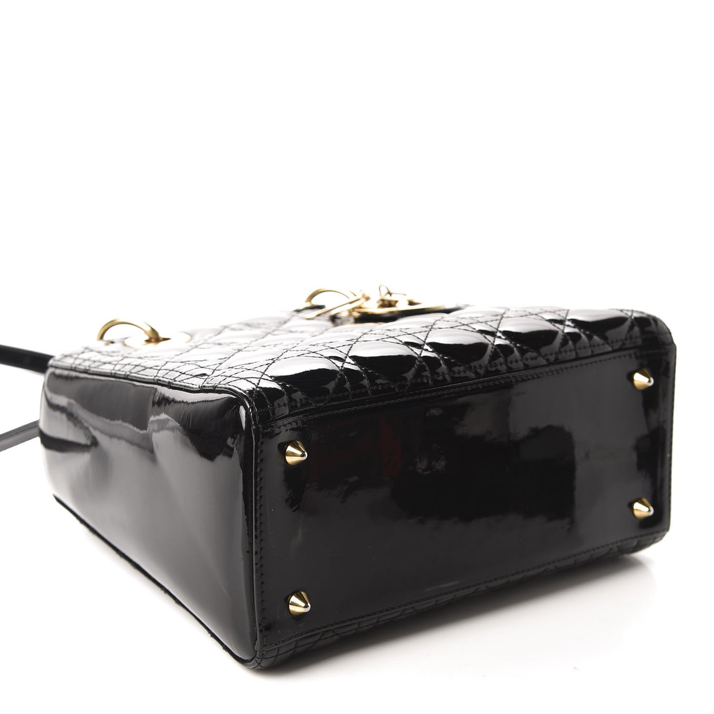 Patent Cannage Medium Lady Dior Black