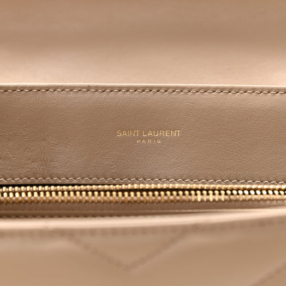 Saint Laurent Calfskin Y Quilted Monogram Medium Loulou Chain Satchel Dark Beige 6 of 12