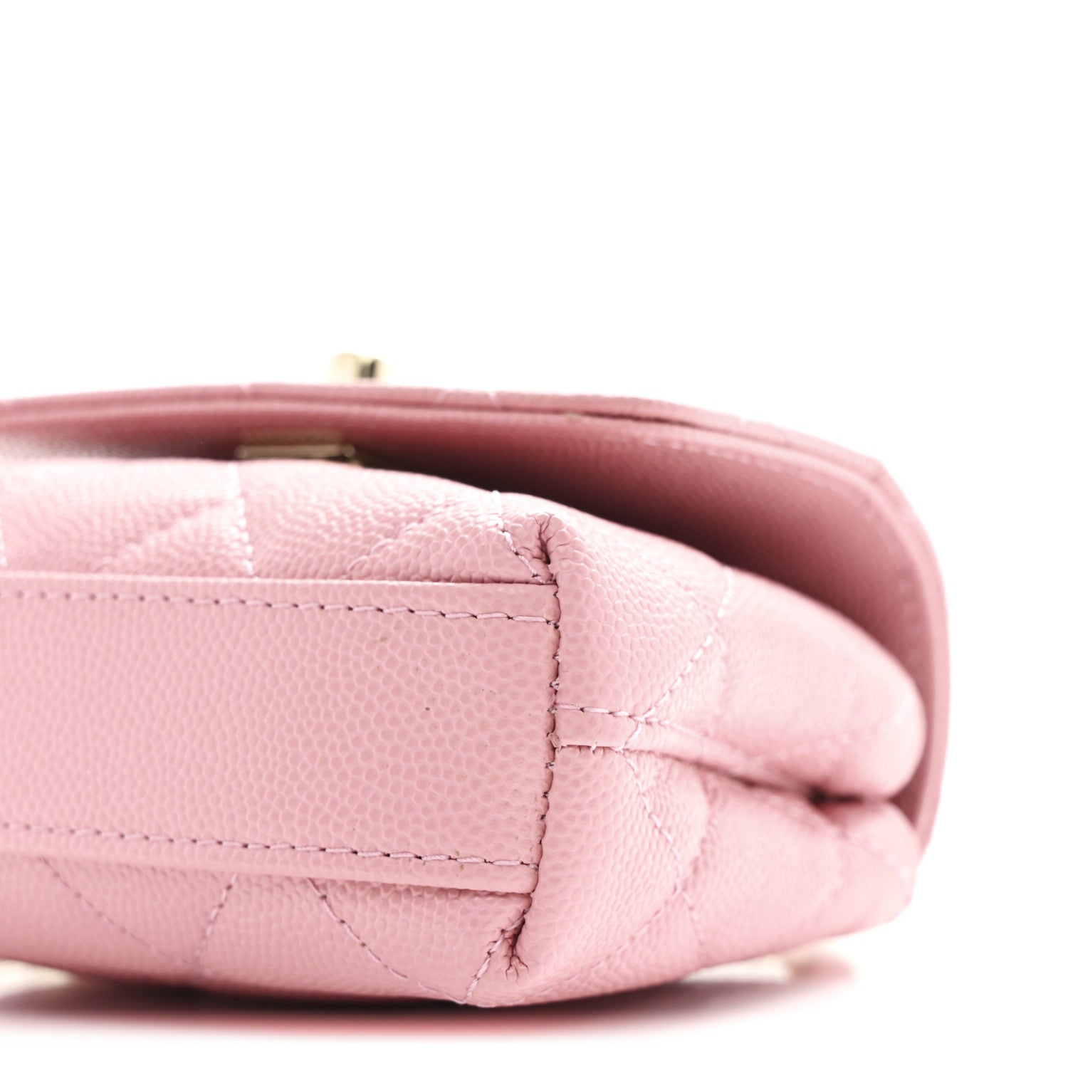 Chanel Caviar Quilted Nano Coco Handle Clutch With Chain Pink 10 of 10