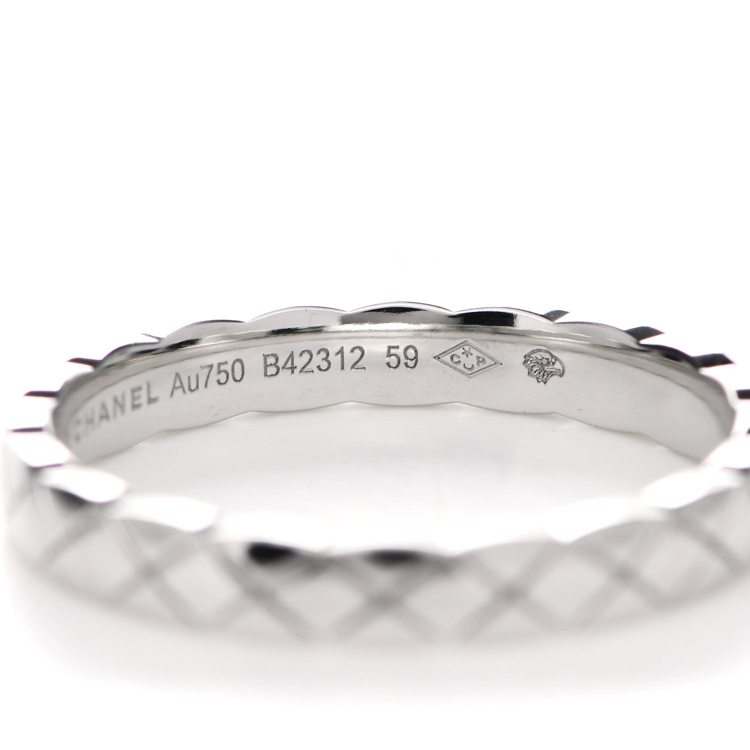 Chanel 18K White Gold Mini Coco Crush Ring 59 8.75 5 of 6