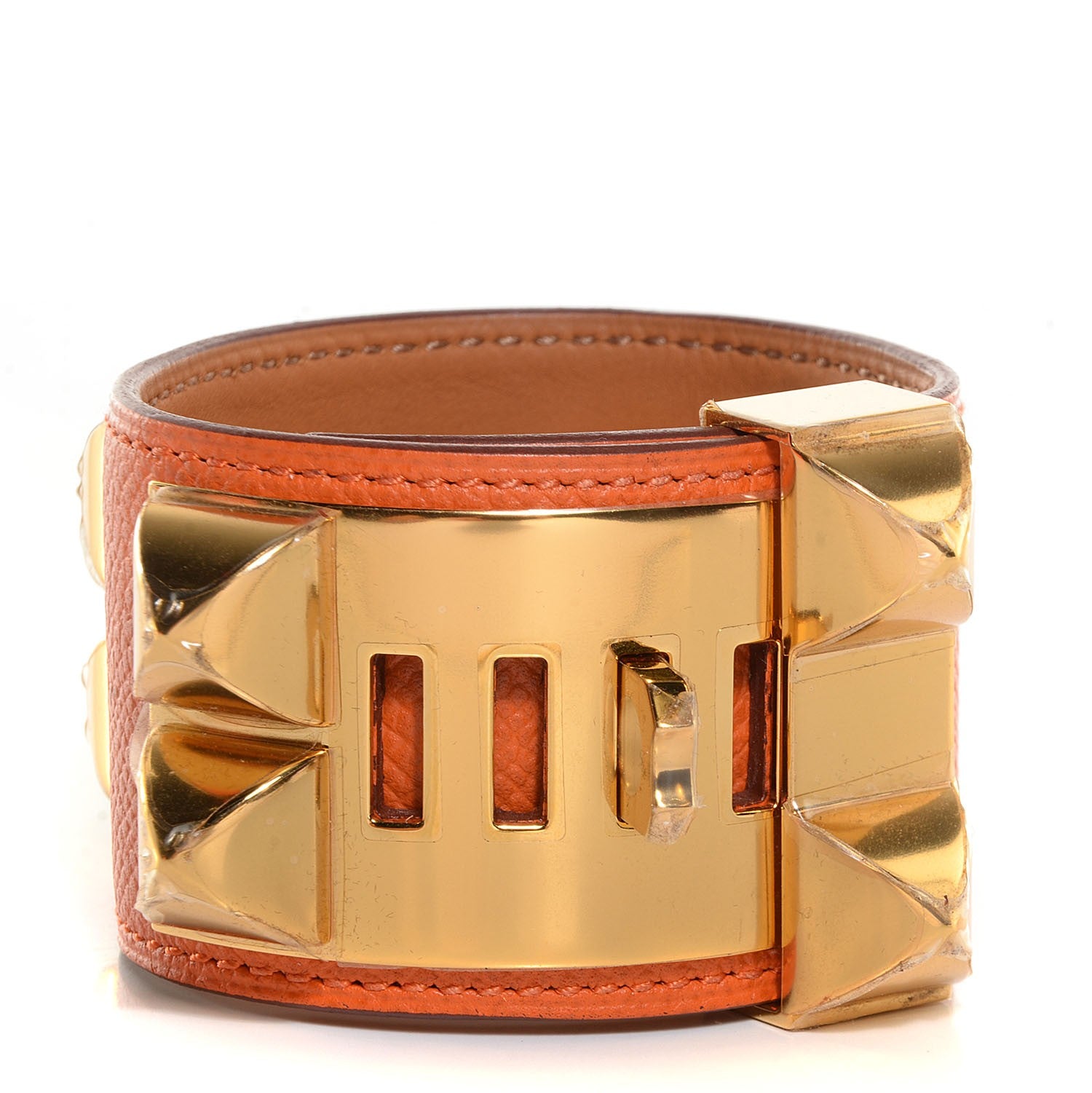 Hermes Epsom Collier De Chien CDC Bracelet Small Orange 3 of 7
