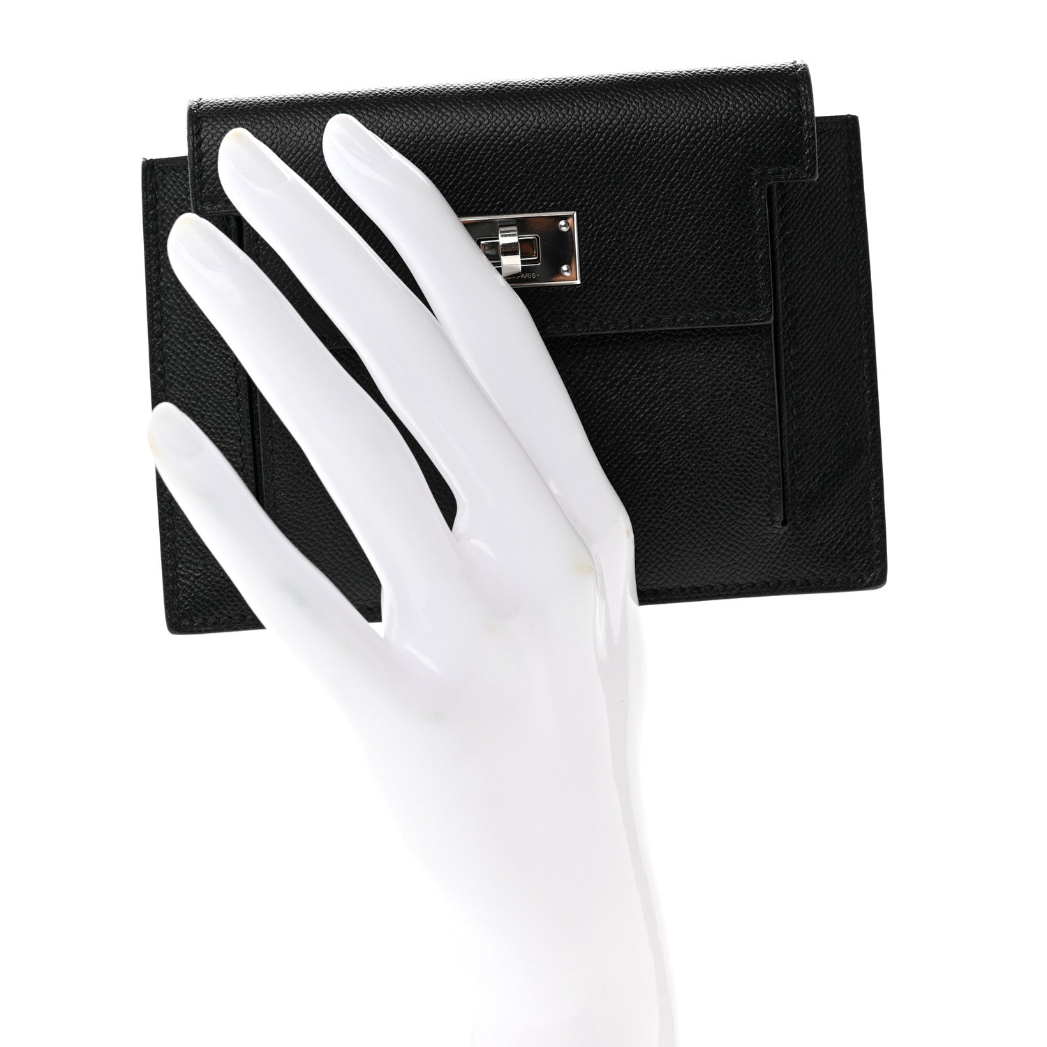 Hermes Epsom Kelly Pocket Compact Wallet Black 2 of 7