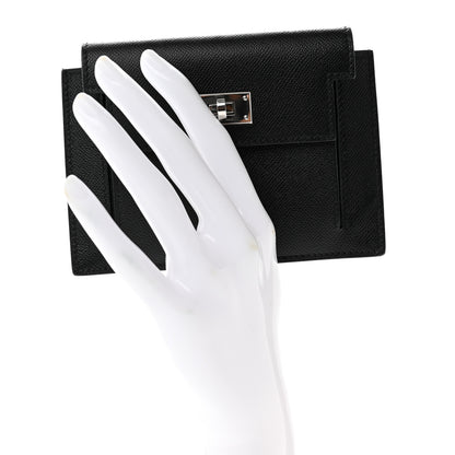 Hermes Epsom Kelly Pocket Compact Wallet Black 2 of 7