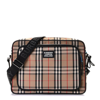 Burberry Vintage Check Calfskin Marlon Messenger Bag Archive Beige 1 of 5
