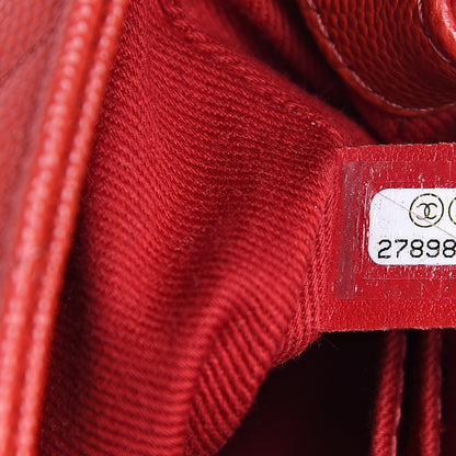 Chanel Caviar Chevron Quilted Mini Coco Handle Flap Red 6 of 9