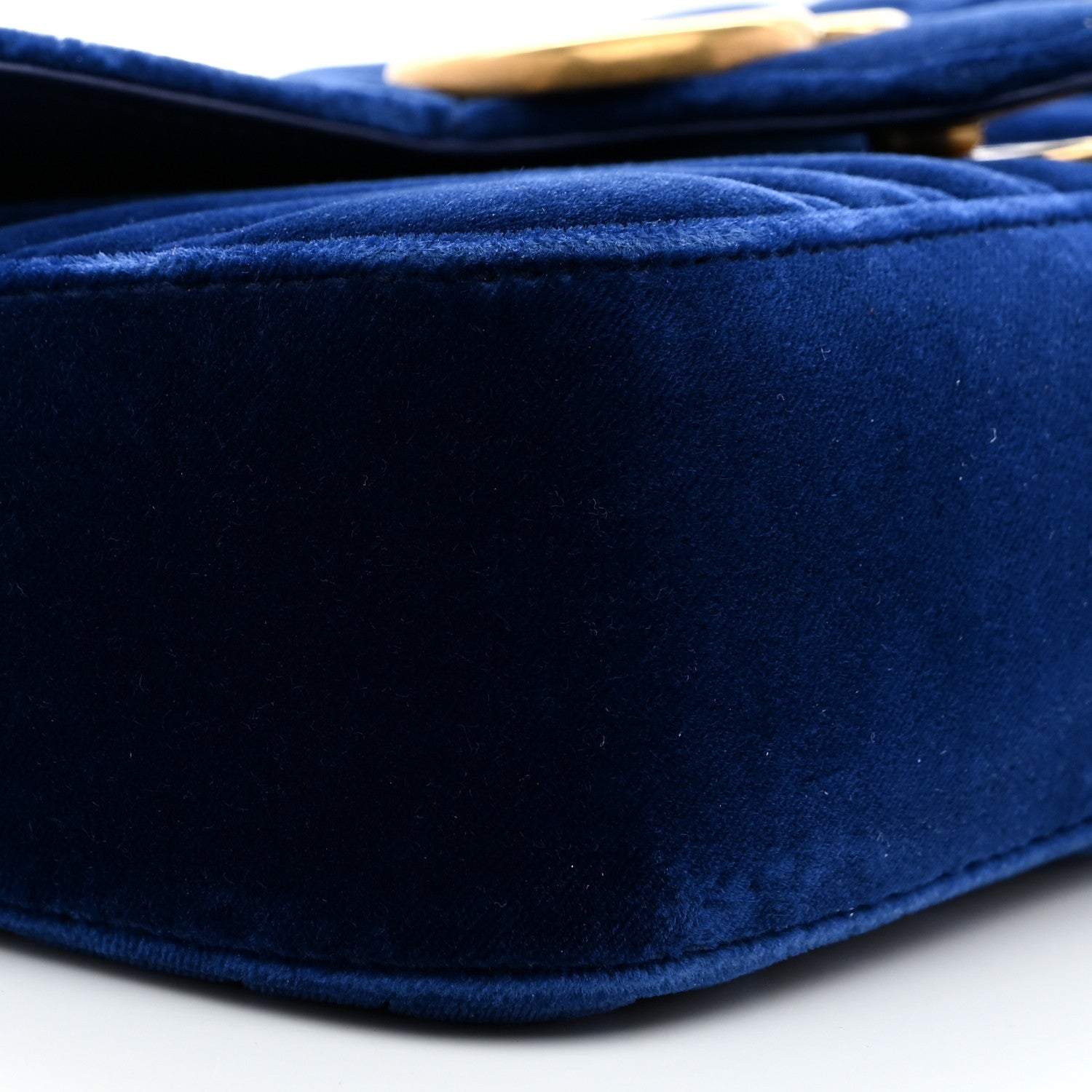 Gucci Velvet Matelasse Mini GG Marmont Shoulder Bag Cobalt Blue 10 of 12