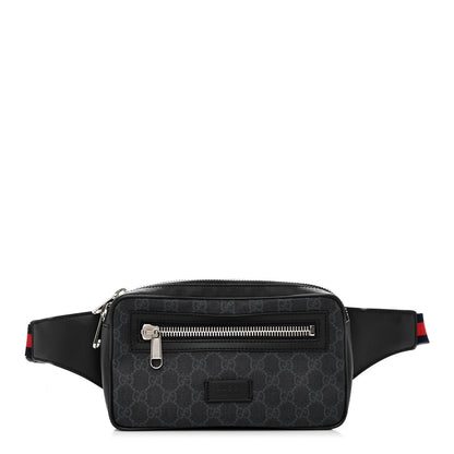 Gucci Soft GG Supreme Monogram Web Belt Bag Black Grey 1 of 10