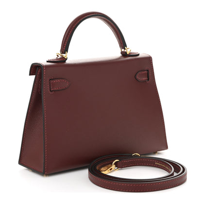Hermes Madame Calfskin Mini Kelly Sellier 20 Rouge H 3 of 11