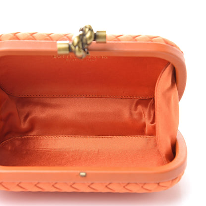 Bottega Veneta Satin Intreccio Knot Clutch Orange 5 of 11