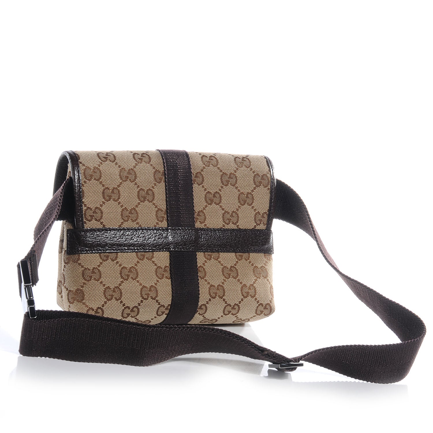 Gucci GG Monogram Buckle Belt Bag Dark Brown 3 of 8