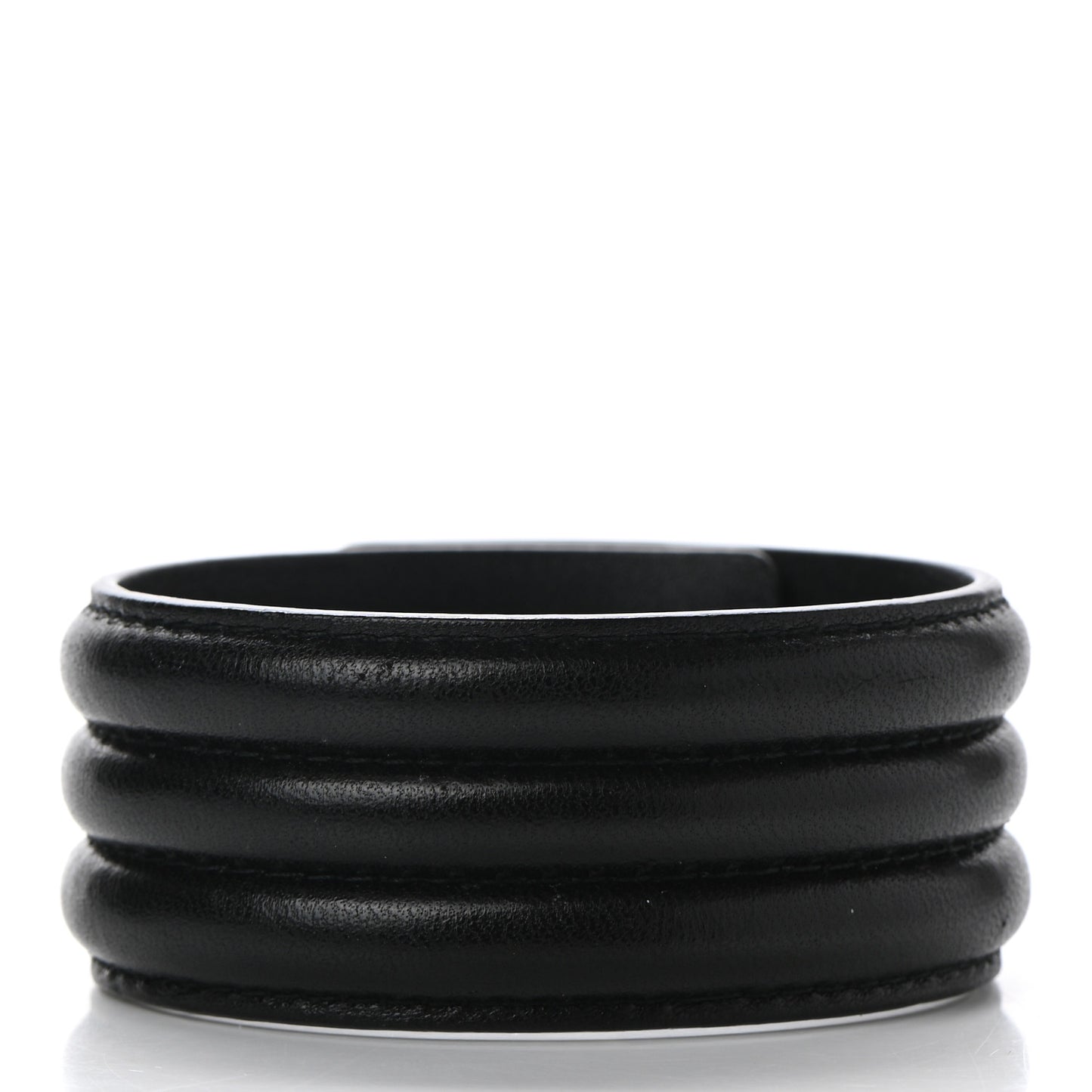 Calfskin CC Boy Bracelet L Black