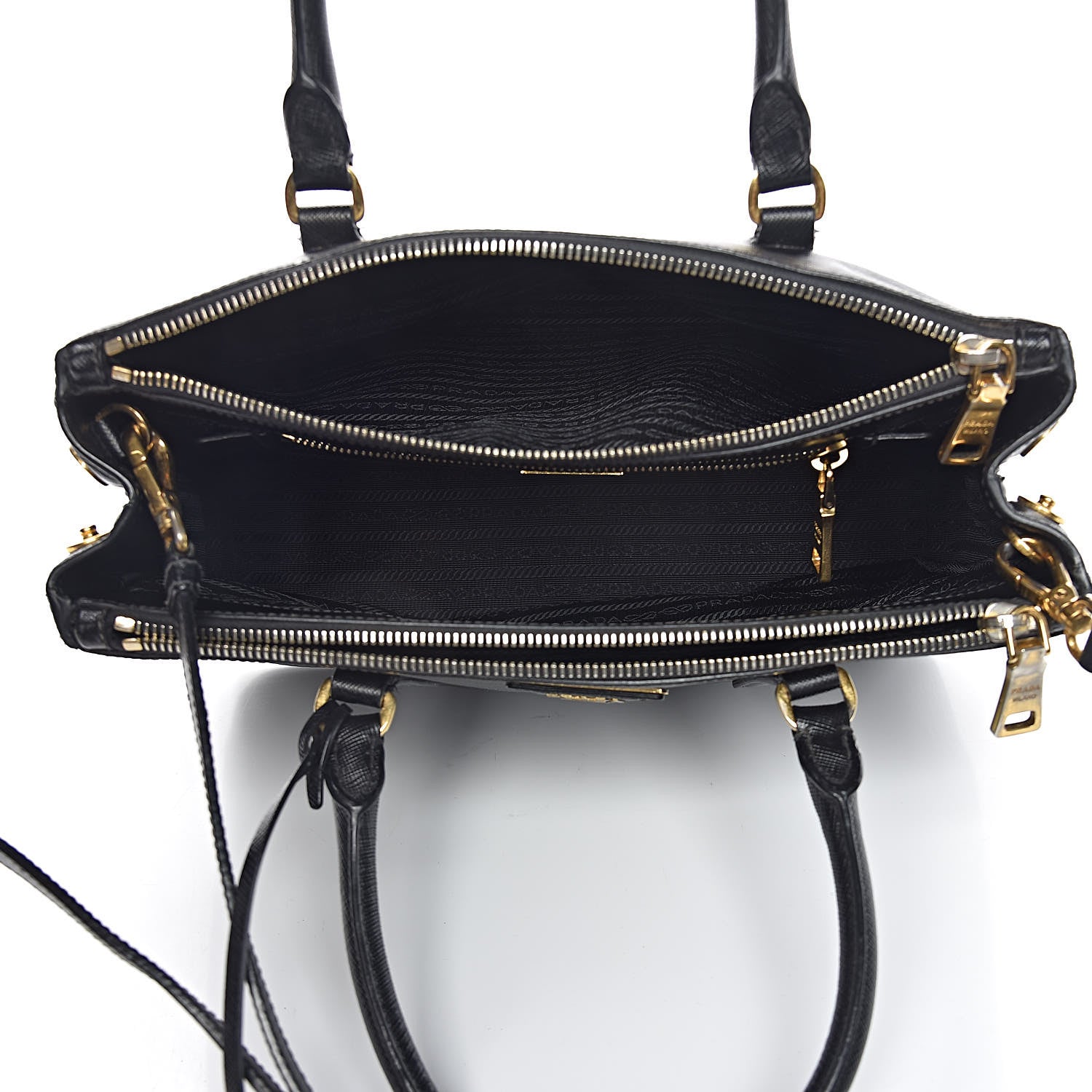 Prada Saffiano Small Galleria Double Zip Tote Black 5 of 12