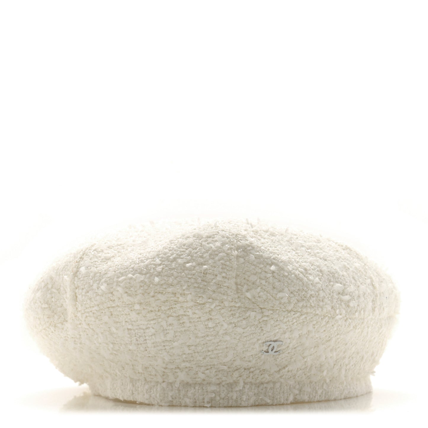 Metallic Tweed CC Beret M Ivory