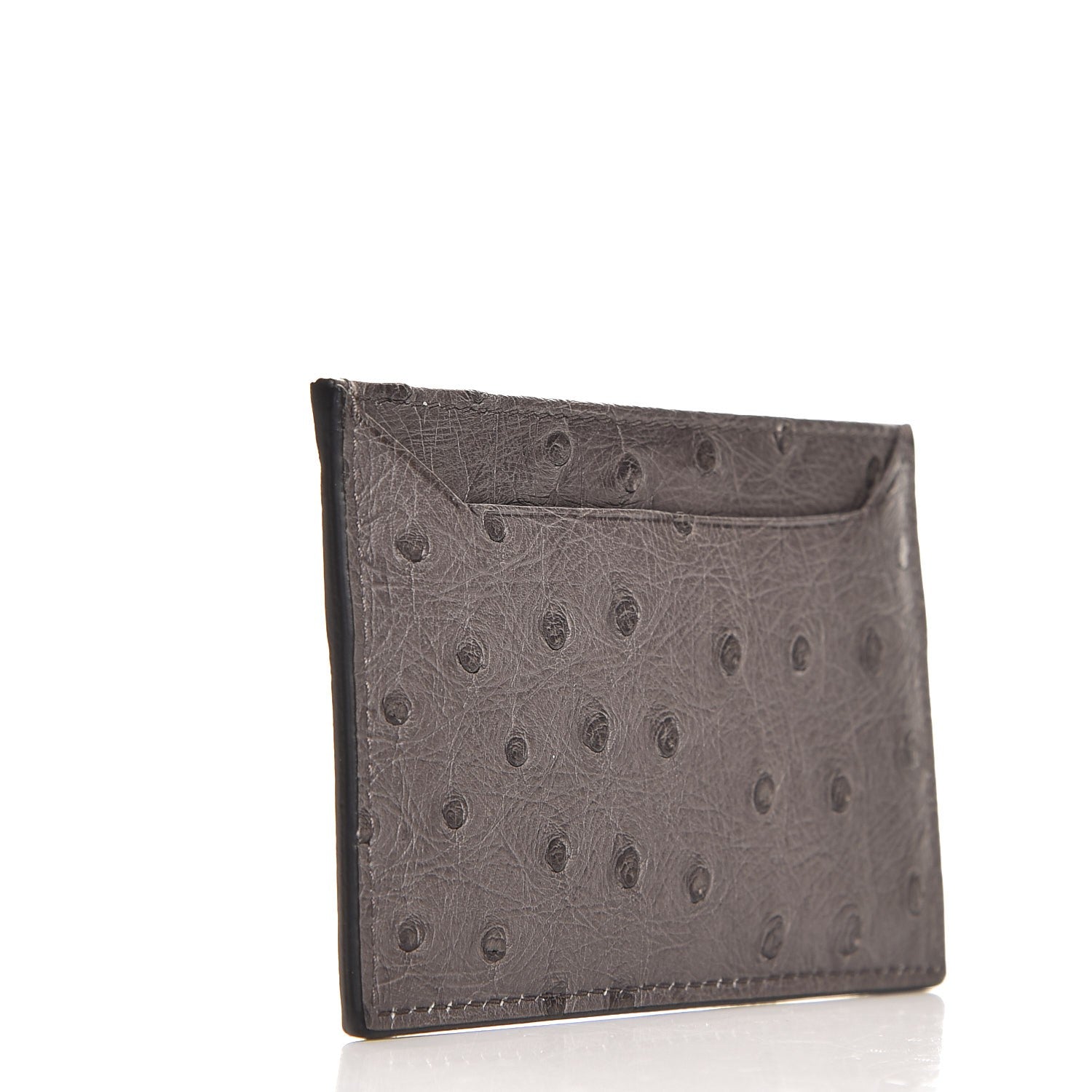 Prada Ostrich Card Case Mercurio 3 of 8