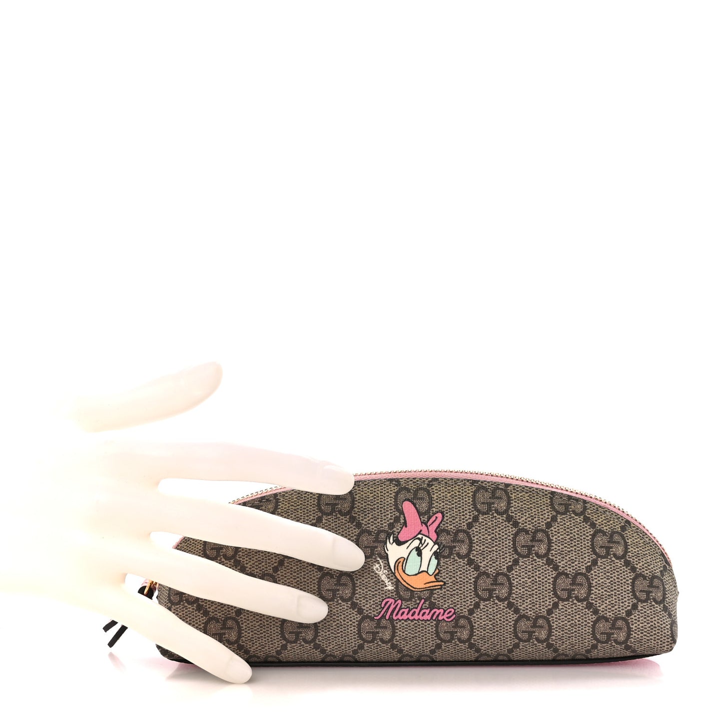 X DISNEY GG Supreme Monogram Daisy Duck Pencil Case Pink