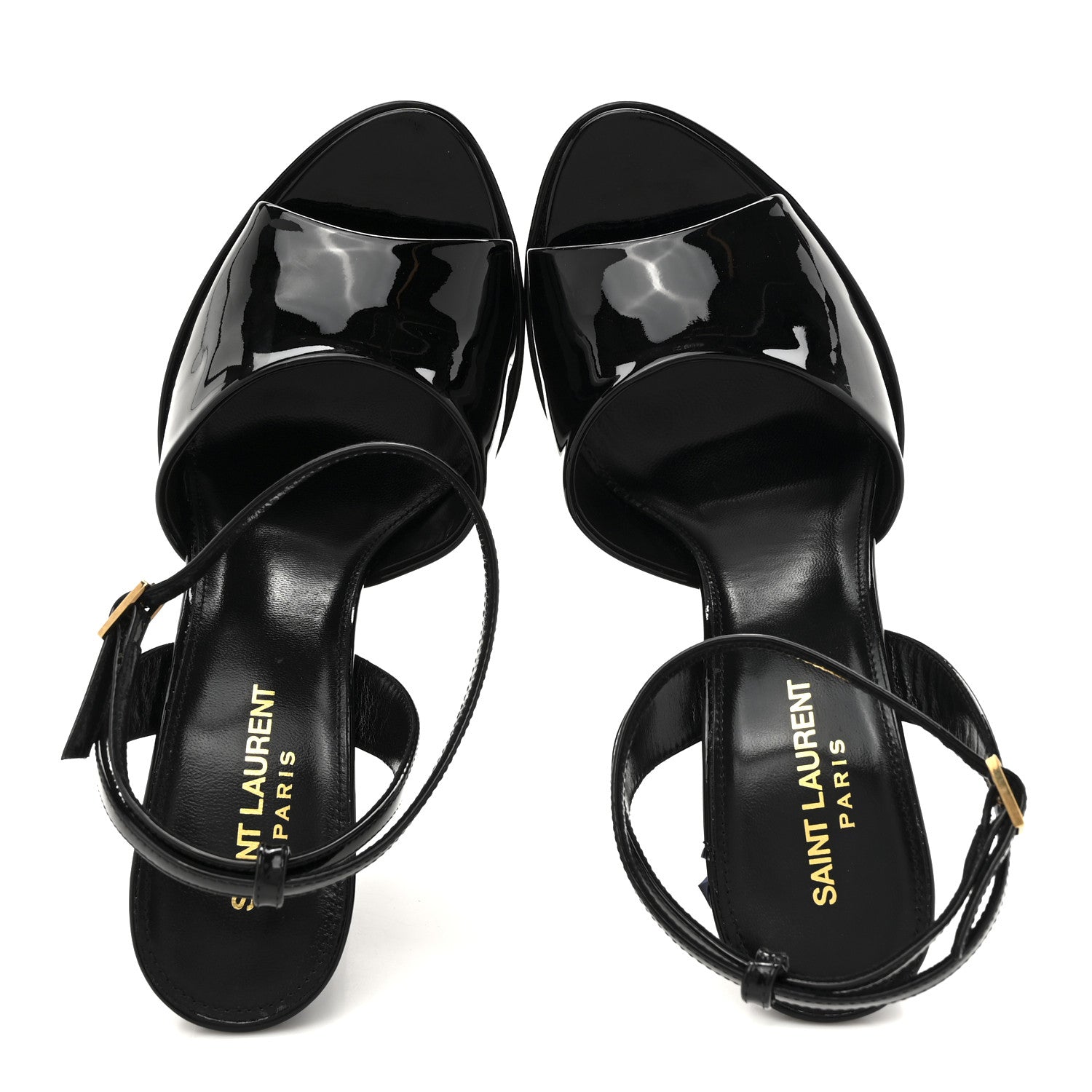Saint Laurent Patent Jodie 95 Platform Sandals 38.5 Black 2 of 10