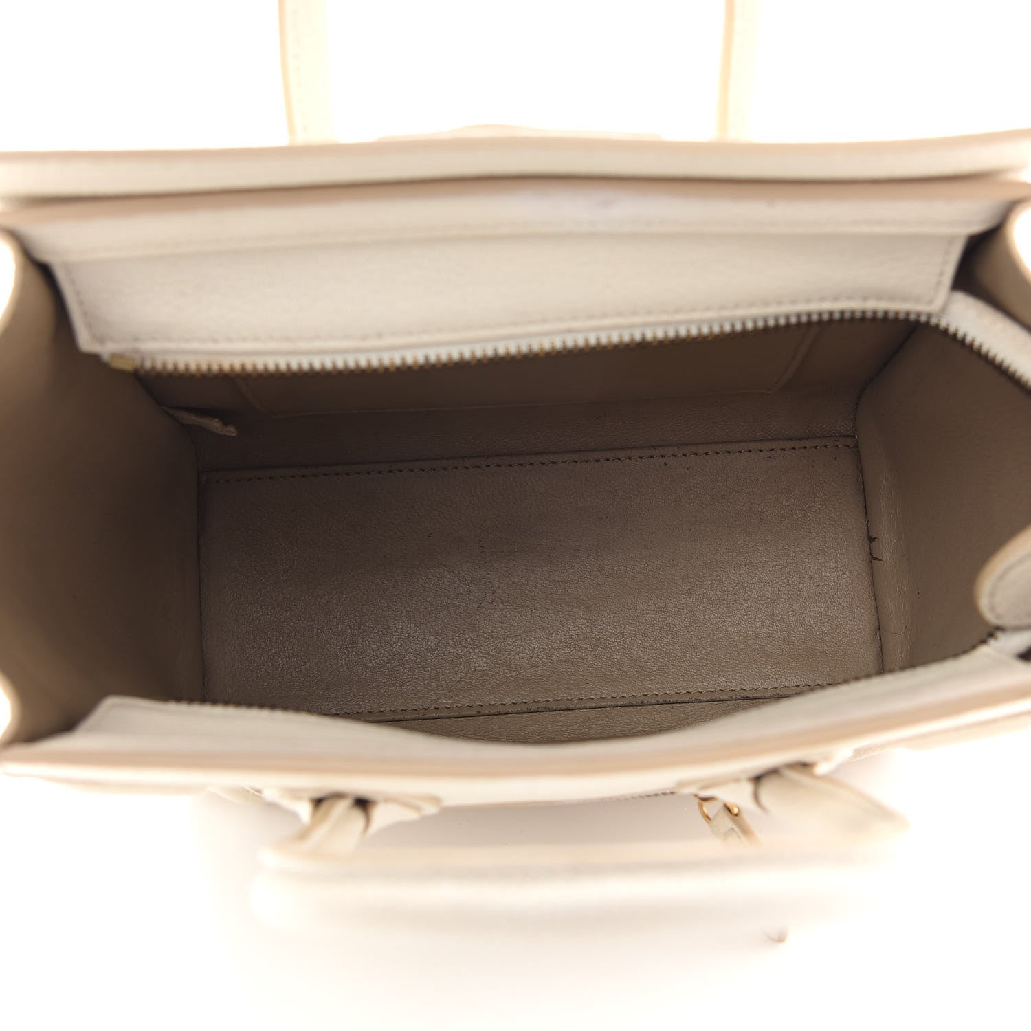 Celine Drummed Calfskin Nano Luggage Ivory 5 of 20