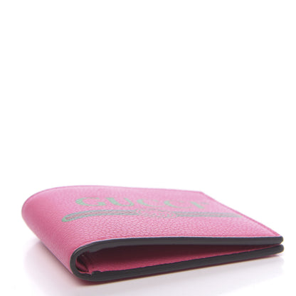 Gucci Grained Calfskin Logo Bi-Fold Wallet Box Pink Green 4 of 8