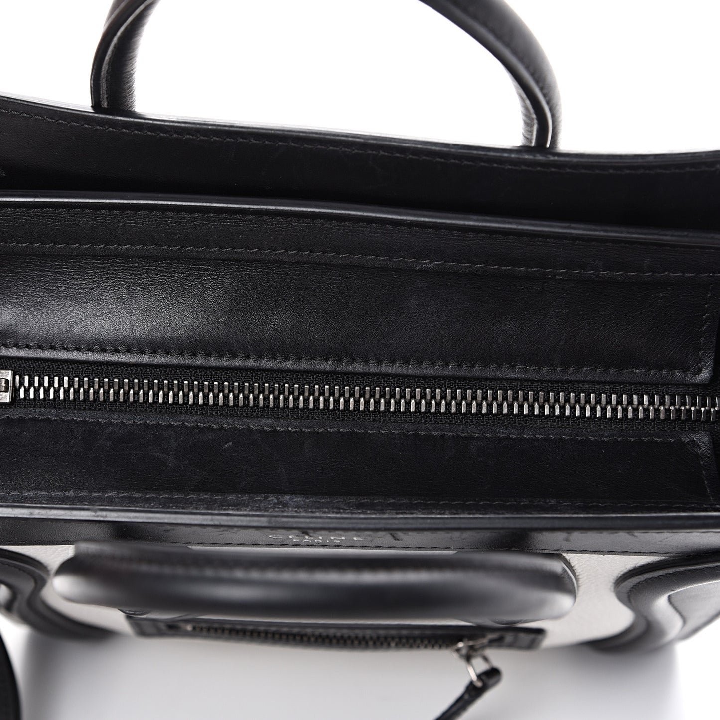 Grained Baby Calfskin Nubuck Nano Tri-Color Luggage White