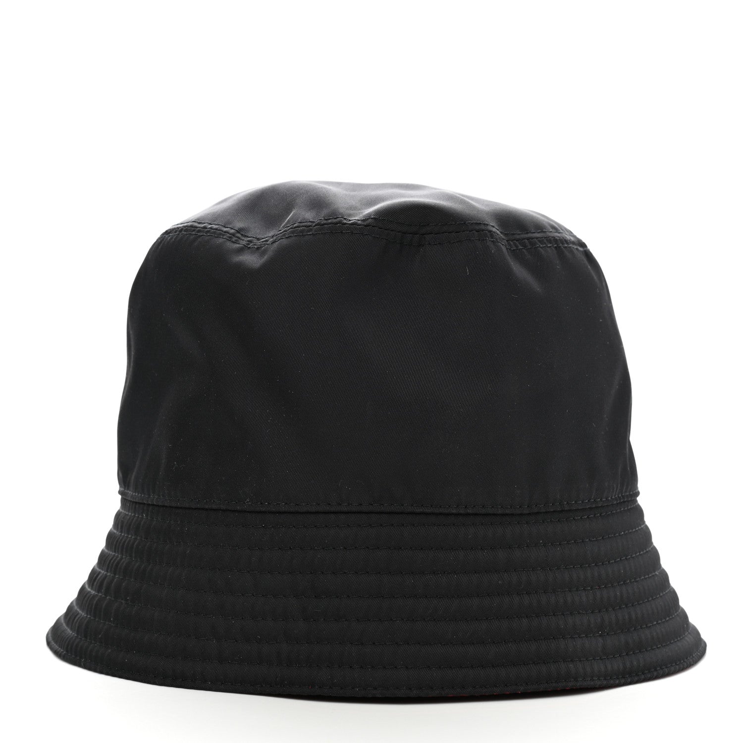 Prada Nylon Bucket Hat S Black Rosso 4 of 9