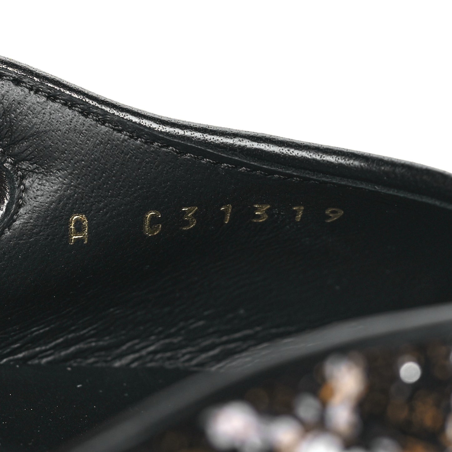 Tweed Sequins Cap Toe CC Slingback Flats 38.5 Black White Gold