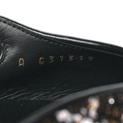 Chanel Tweed Sequins Cap Toe CC Slingback Flats 38.5 Black White Gold 8 of 10